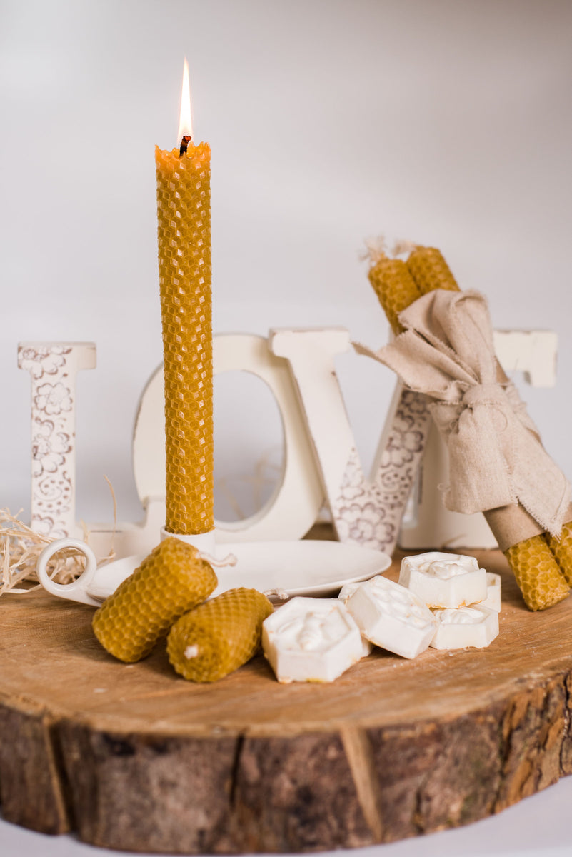 Hand Crafted Beeswax Taper Candles – Molly & Me Candles