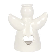 Load image into Gallery viewer, White Ceramic Guardian Angel Tealight Candle Holder - SALE ITEM