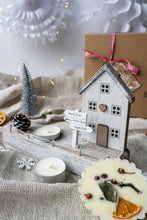 Load image into Gallery viewer, Rustic Winter House Tealight Holder - SALE ITEM