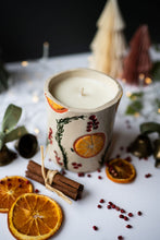 Load image into Gallery viewer, Orange, Cranberry &amp; Cinnamon Candle – Hand-Thrown Ceramic Pot