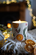 Load image into Gallery viewer, Orange, Cranberry &amp; Cinnamon Candle – Hand-Thrown Ceramic Pot