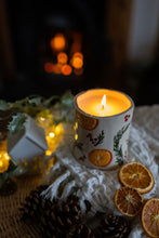 Load image into Gallery viewer, Orange, Cranberry &amp; Cinnamon Candle – Hand-Thrown Ceramic Pot