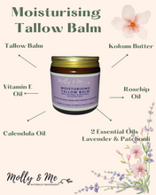 Load image into Gallery viewer, Moisturising Tallow Balm with Lavender &amp; Patchouli Essential Oils