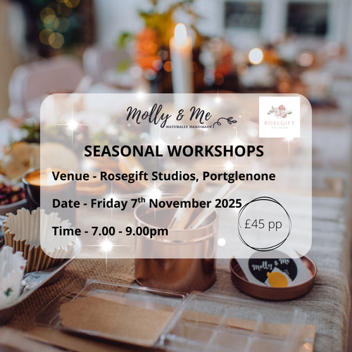 Christmas Candle Making Workshop at ROSEGIFT STUDIOS, PORTGLENONE