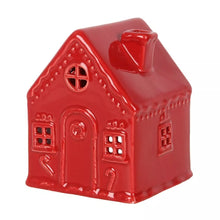 Load image into Gallery viewer, Red Gingerbread House Tealight Holder - SALE ITEM