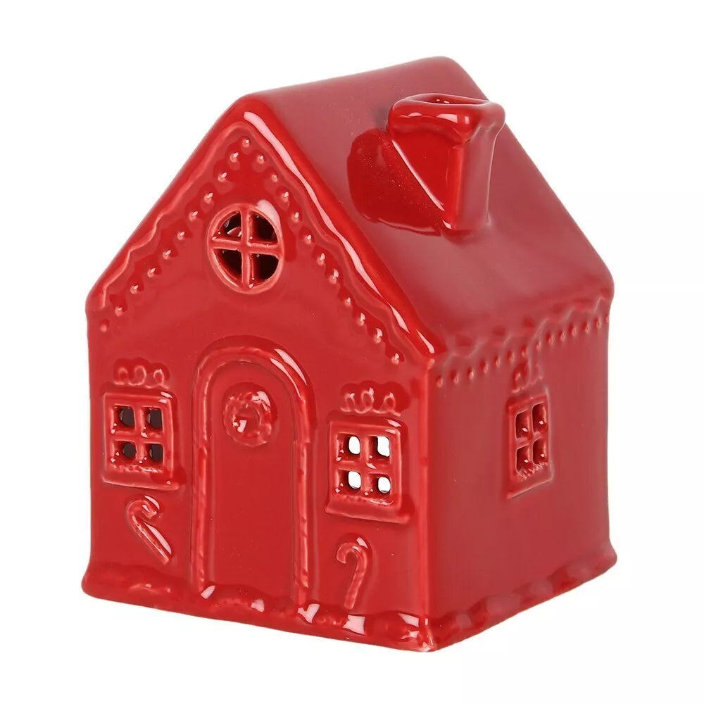Red Gingerbread House Tealight Holder - SALE ITEM